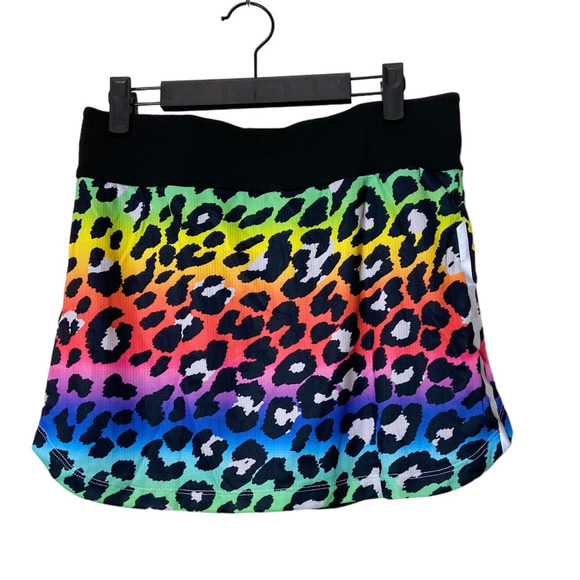 Women's Leopard Print Black Skort Shorts Medium - Picture 1 of 9